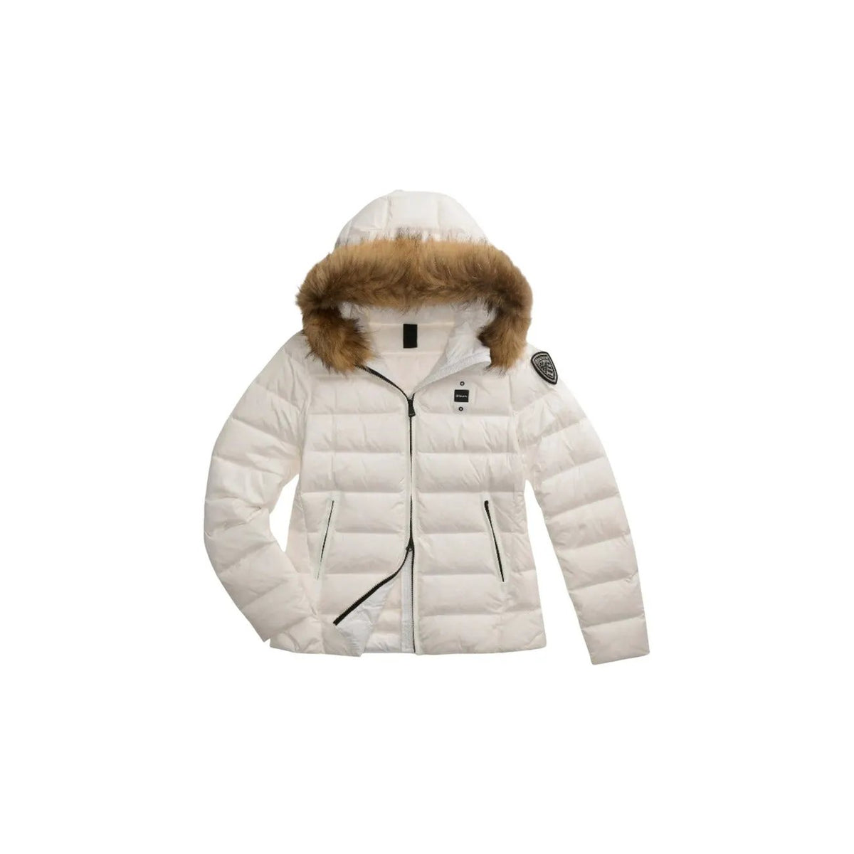 Blauer Women's Arcadia White Nylon Hooded Jacket
