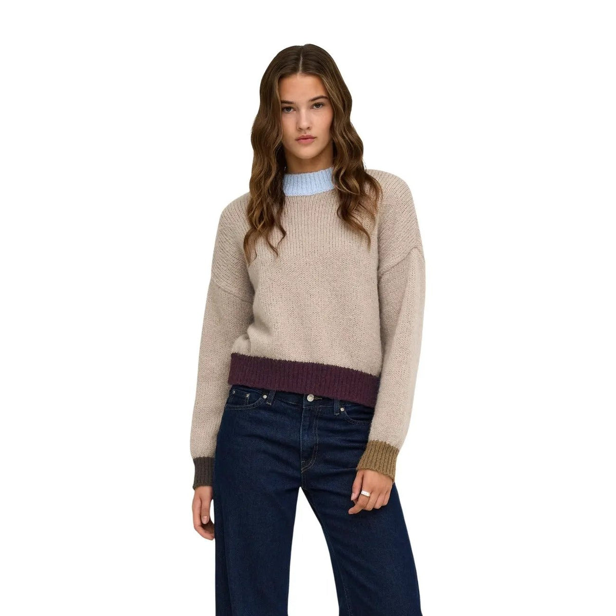 Only Women's Olina Beige High Neck Sweater