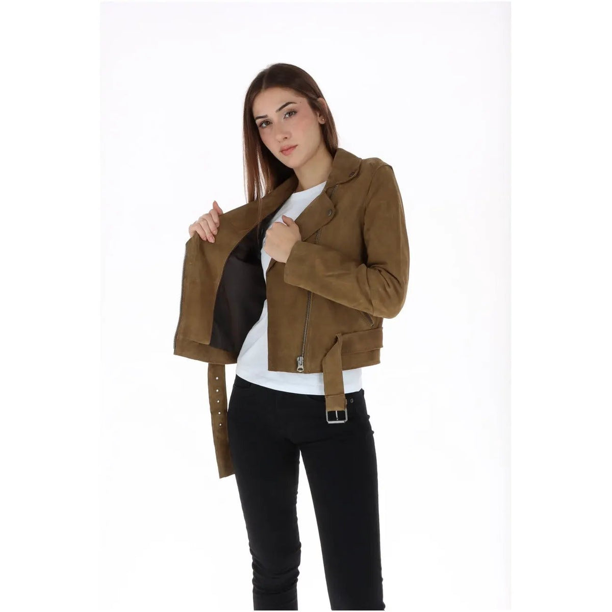 Pepe Jeans Women's Brown Leather Jacket