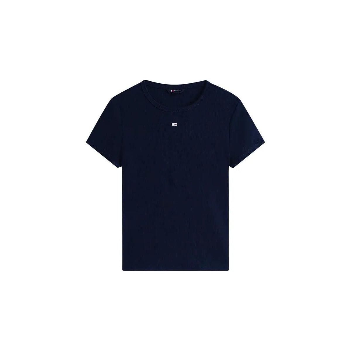 Tommy Hilfiger Jeans Women's Slim Blue Ribbed Cotton T-Shirt