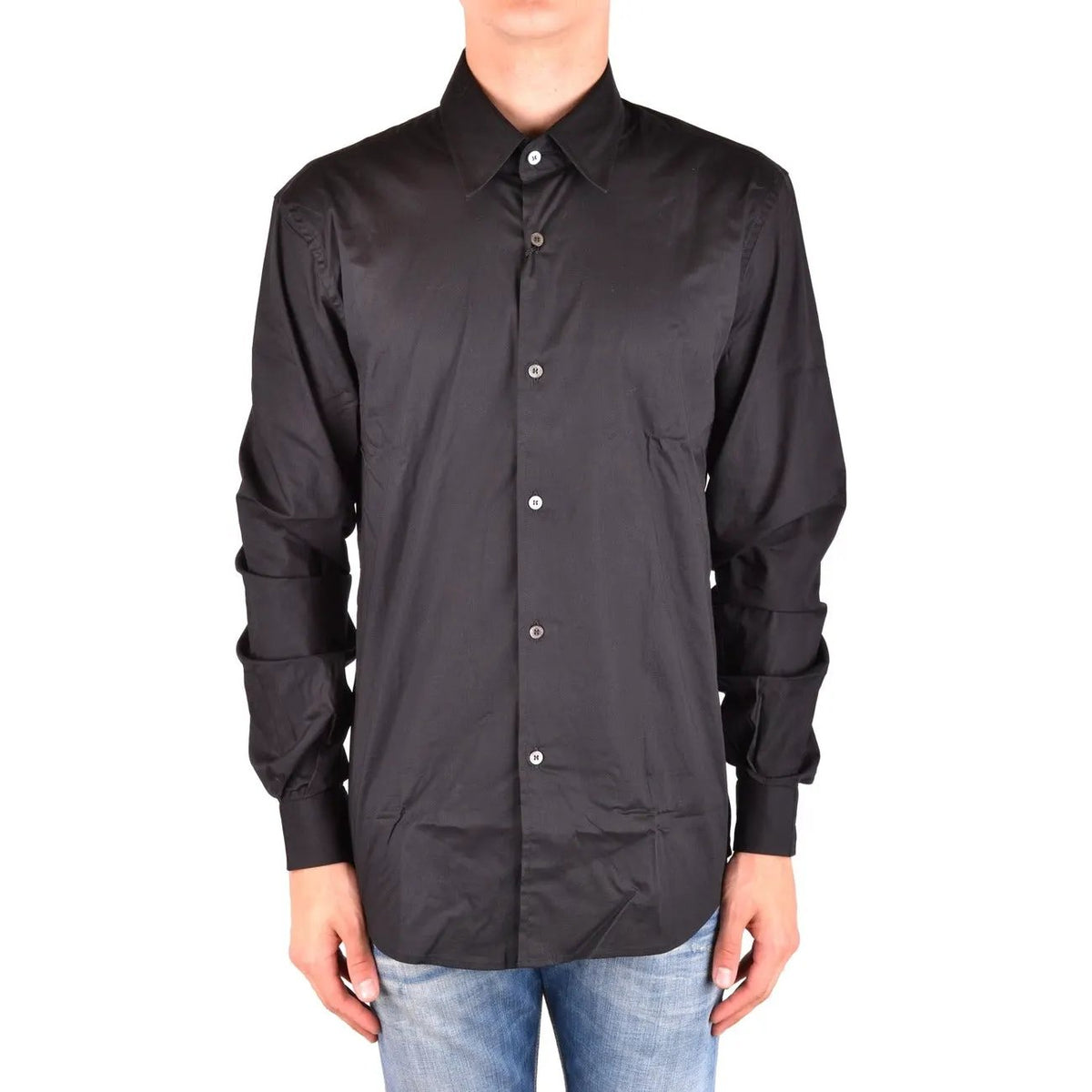 Costume National Men's Black Cotton Shirt