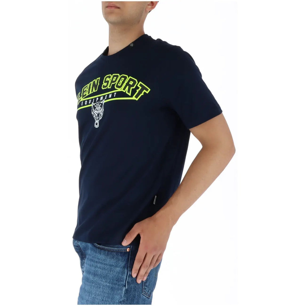 Plein Sport Men's Blue Printed Cotton T-Shirt Style 2