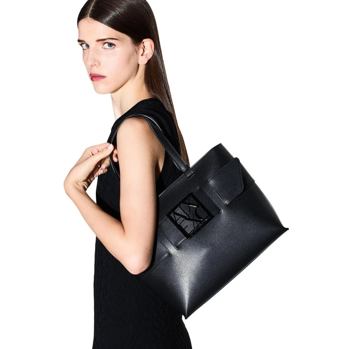 Armani Exchange Women's Black Faux Leather Handbag