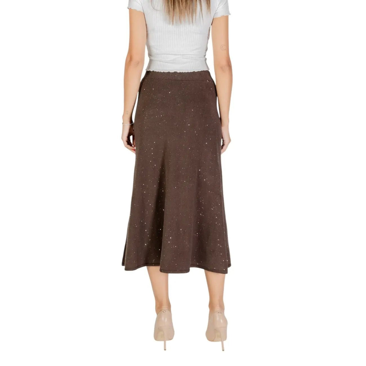 Liu Jo Women Brown Polka Dot Midi Skirt Elegant Comfortable Italian Style by Liu Jo