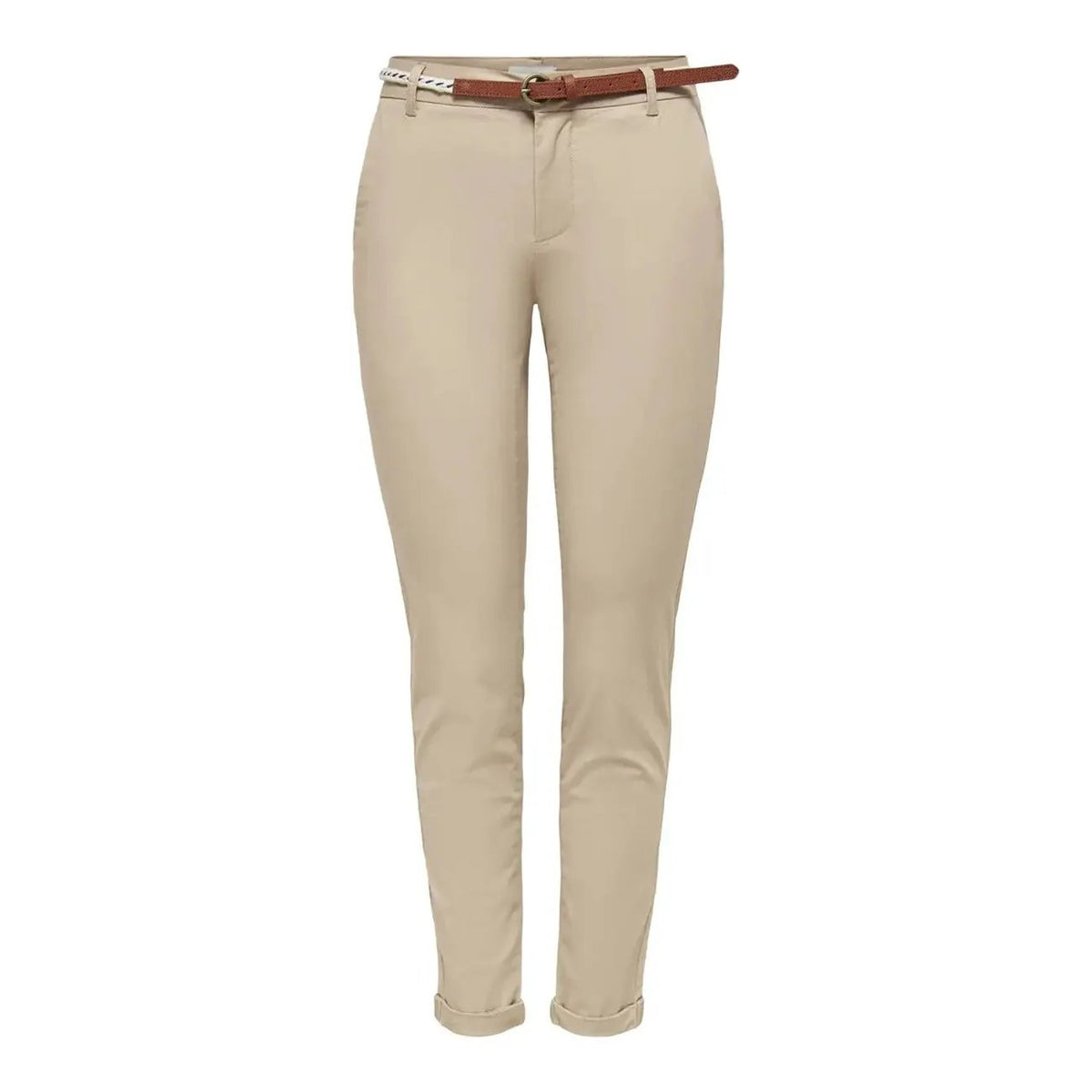 Only Women's Beige Cotton Trousers