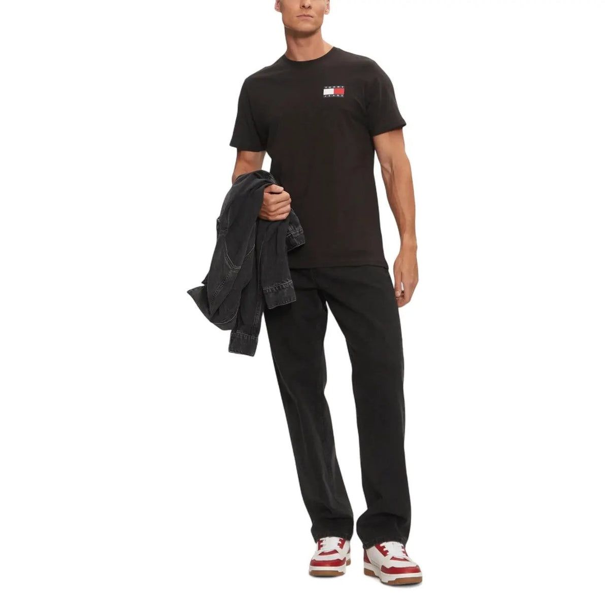 Tommy Hilfiger Jeans Men's Black Printed Cotton T-Shirt