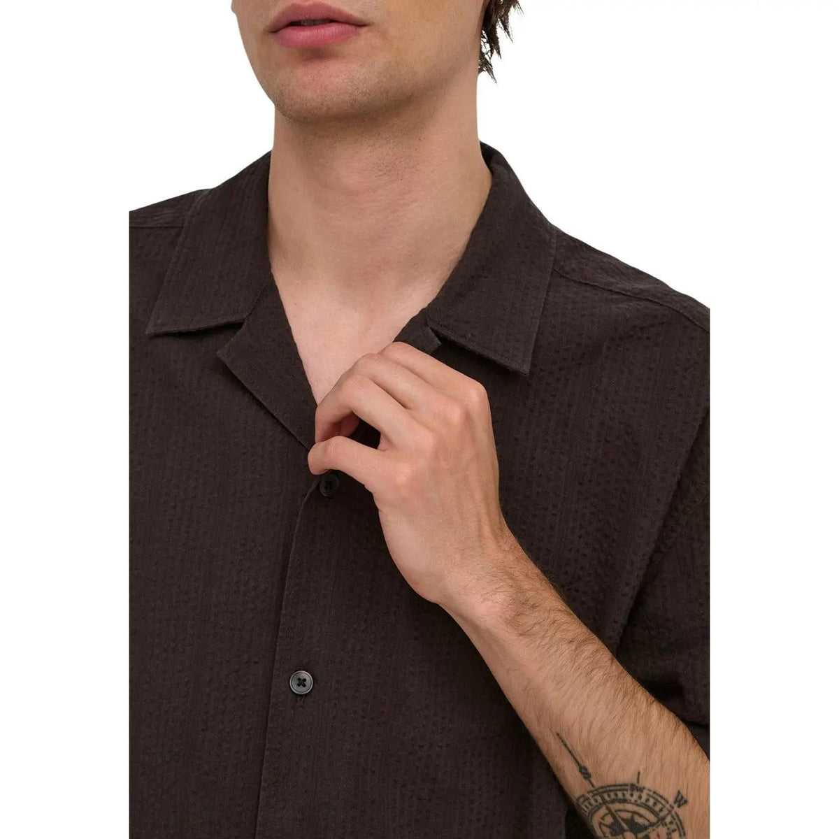 Only & Sons Men's Cruz Brown Seersucker Cotton Set