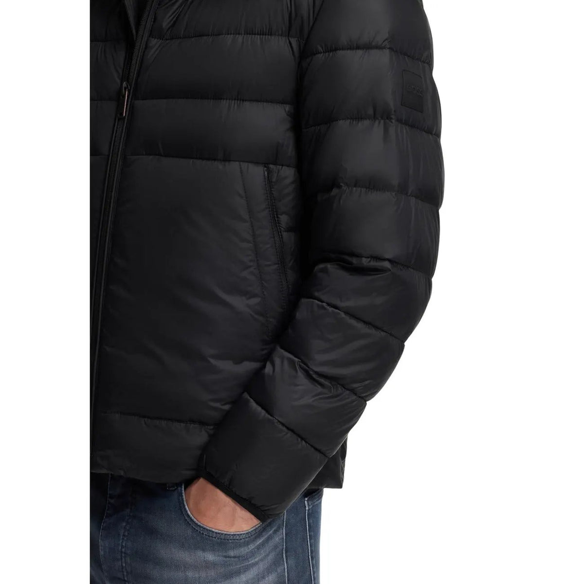 Boss Men's Odenni Black Nylon Hooded Jacket