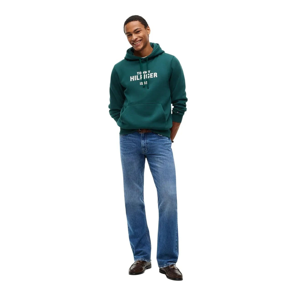 Tommy Hilfiger Men's Green Hooded Sweatshirt