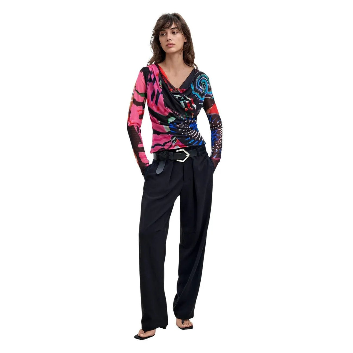 Desigual Women's Galaxia Lacroix Fuchsia T-Shirt