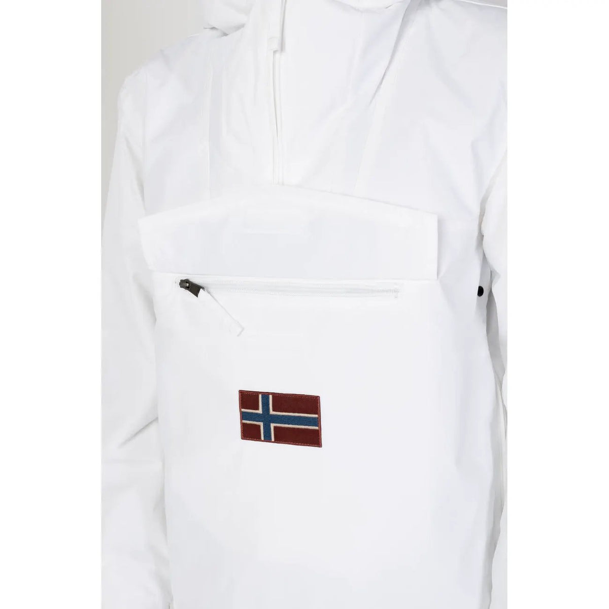 Napapijri Men's White Nylon Hooded Jacket
