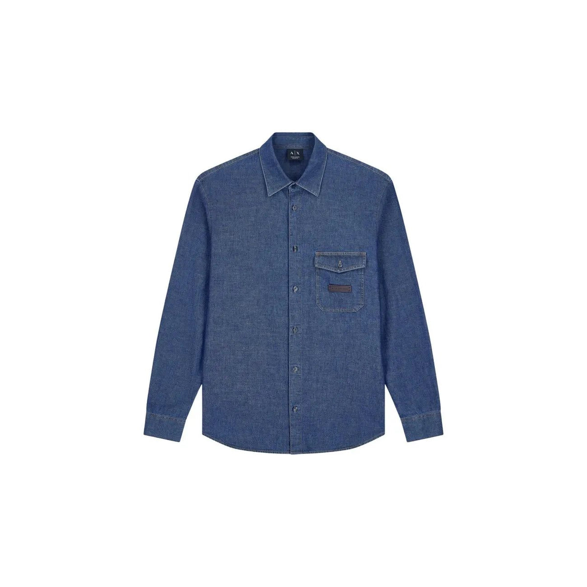 Armani Exchange Men's Blue Cotton Shirt
