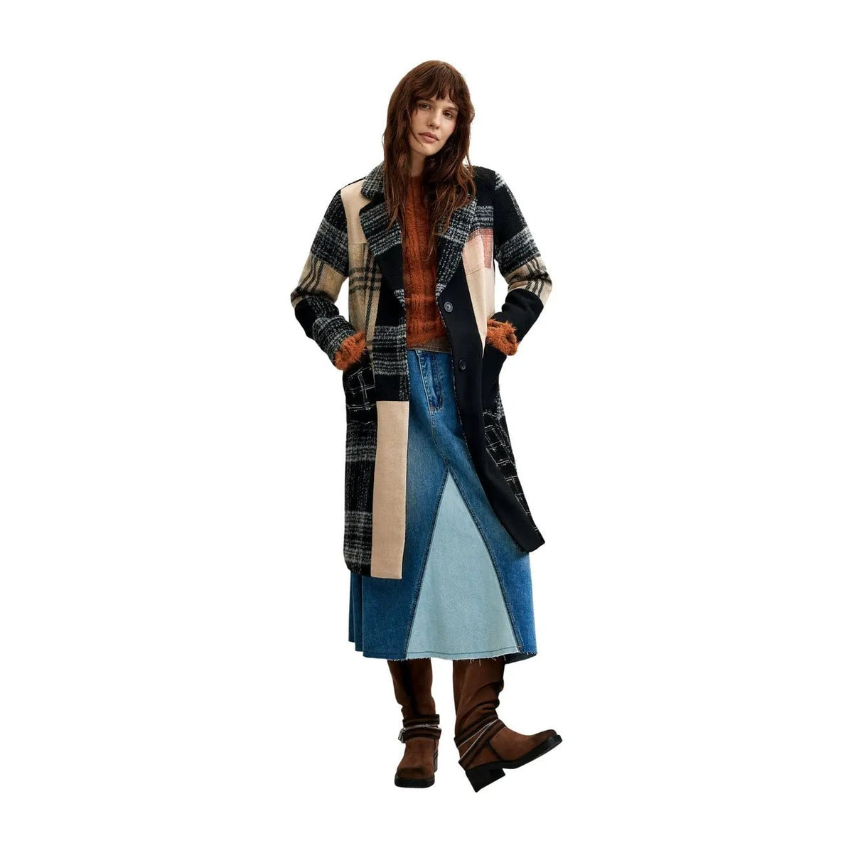 Desigual Women's Parches Black Coat