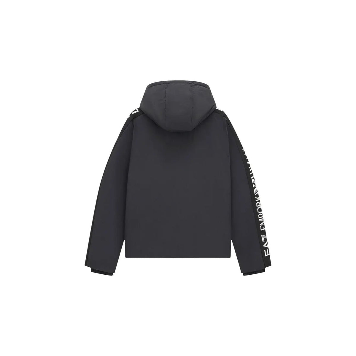 EA7 Men's Black Nylon Hooded Jacket