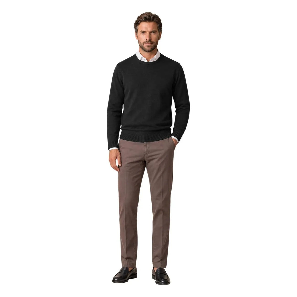Borghese Men's Cornelio Brown Chino Trousers