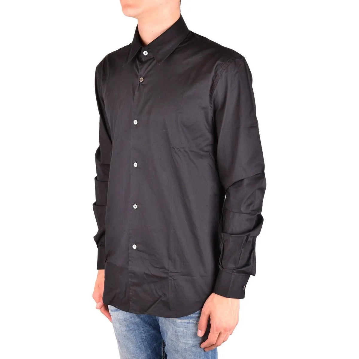 Costume National Men's Black Cotton Shirt