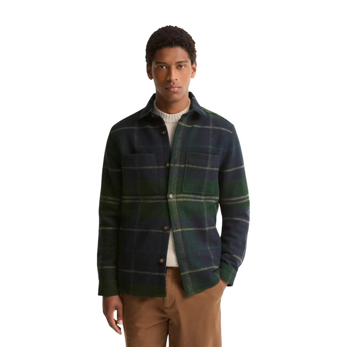 Barbour Men's Woodlane Blue Check Overshirt