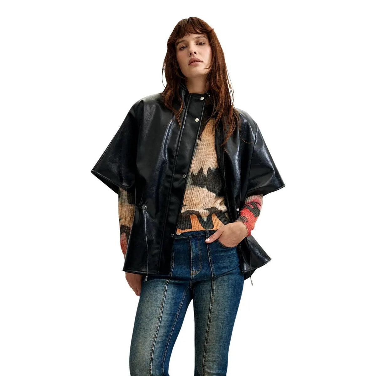 Desigual Women's Richmond Pasadas Black Poncho Dress
