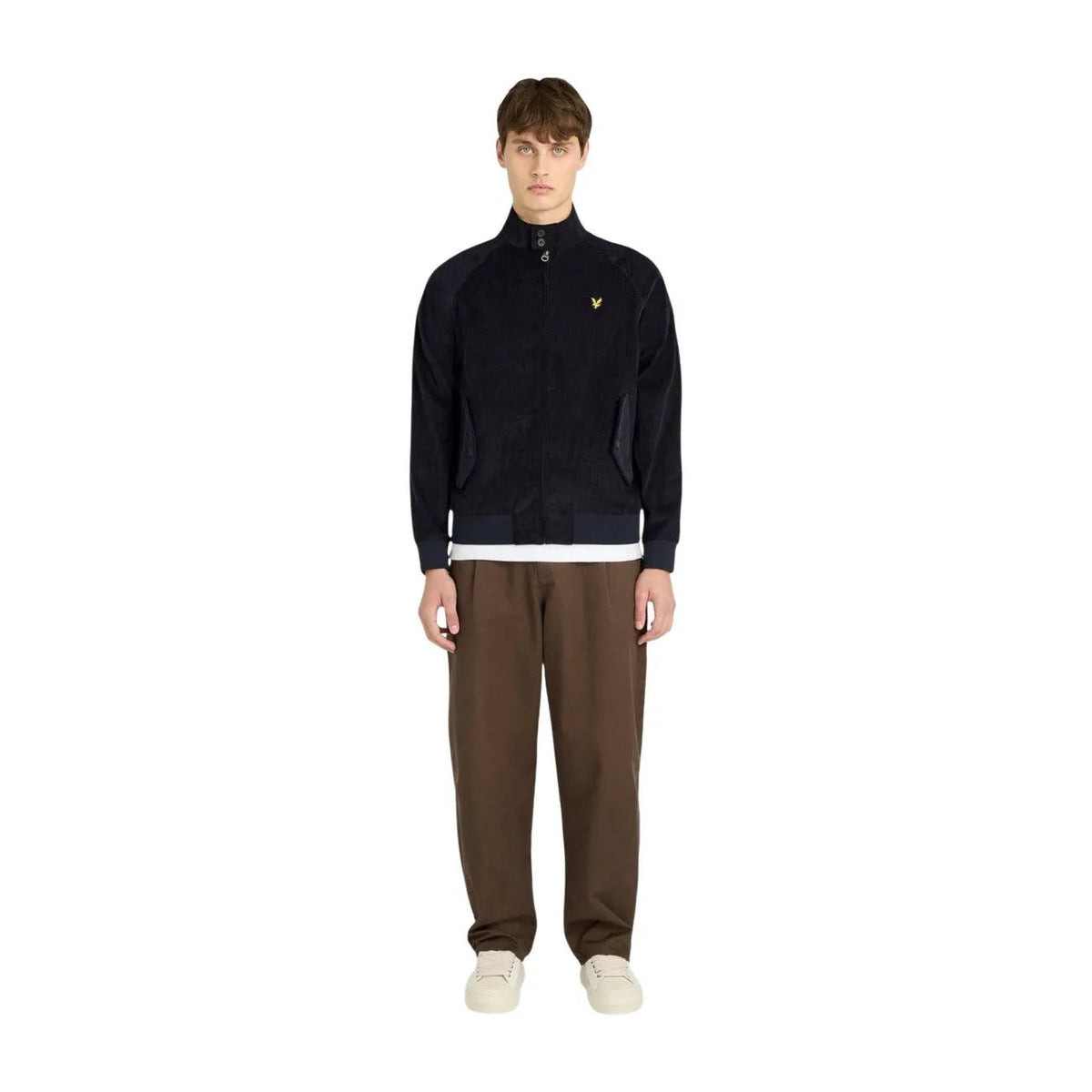 Lyle & Scott Men's Blue Corduroy Harrington Jacket