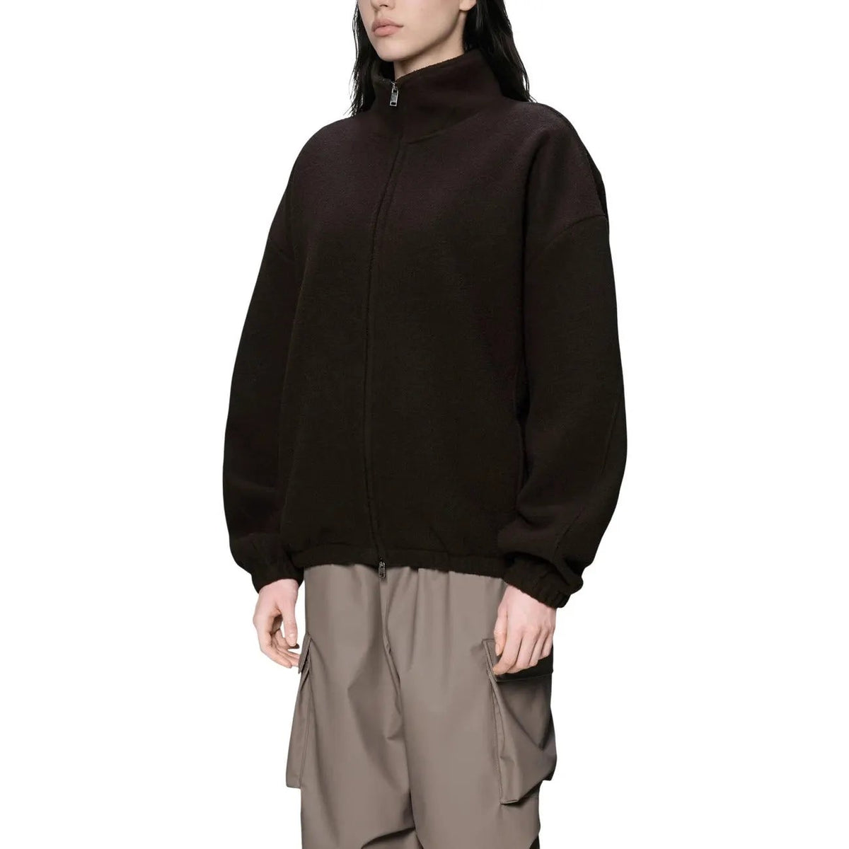 Rains Women's Fleece Brown Jacket