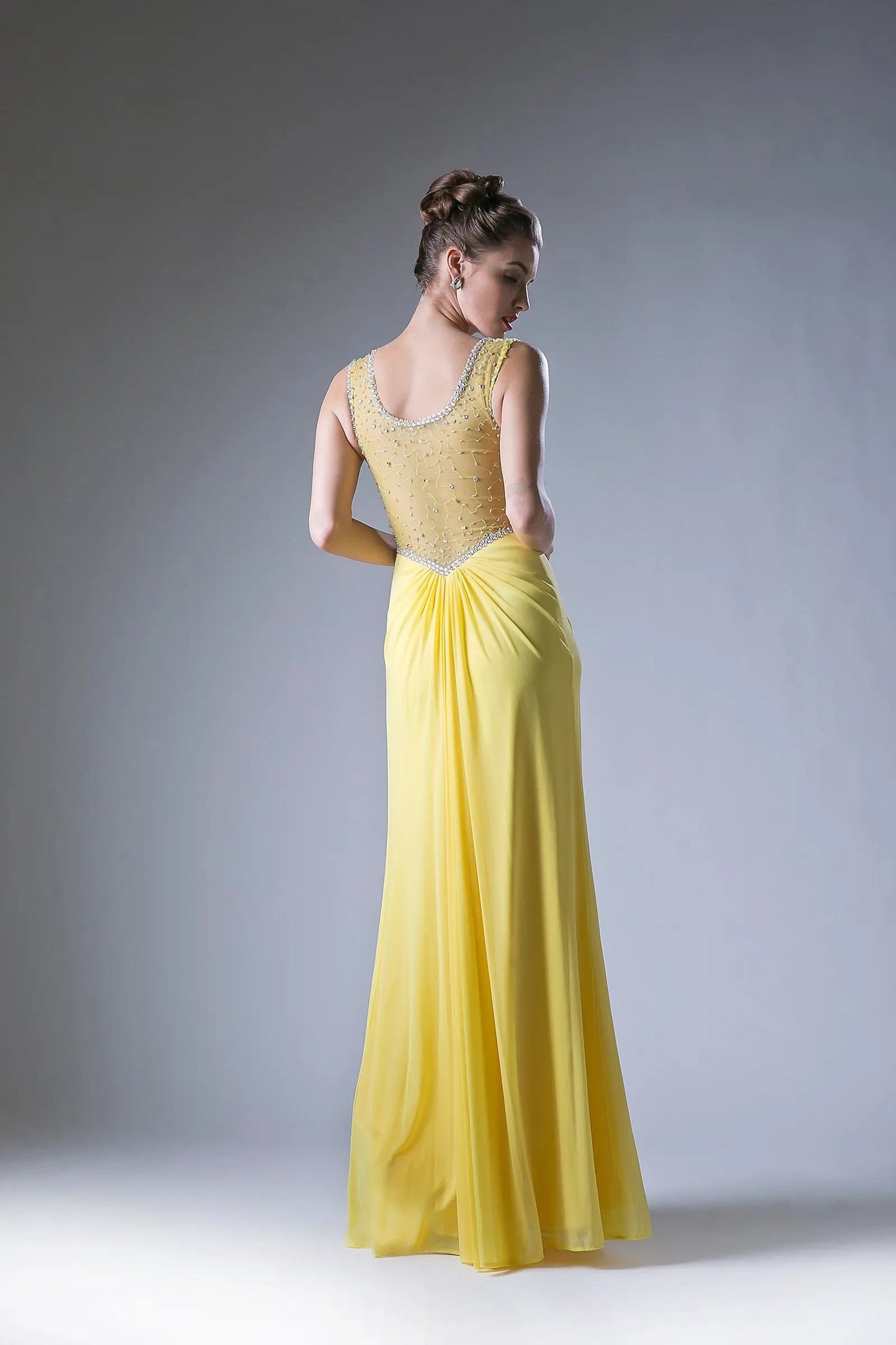 Beaded Chiffon Sheath Dress by Tux-USA