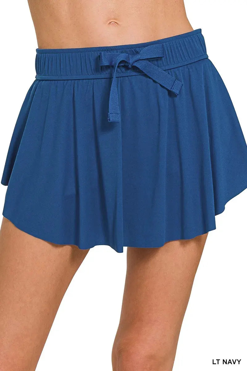 Women's ruffle hem tennis skirt