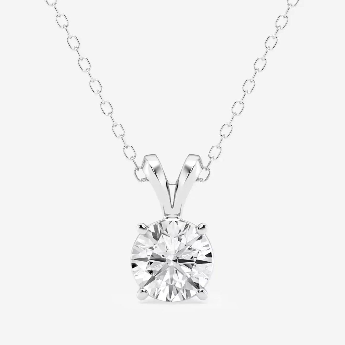 0.50 CTW Lab Grown Diamond Split Bail Solitaire Pendant in 14K White Gold by SightHolderDiamonds LLC