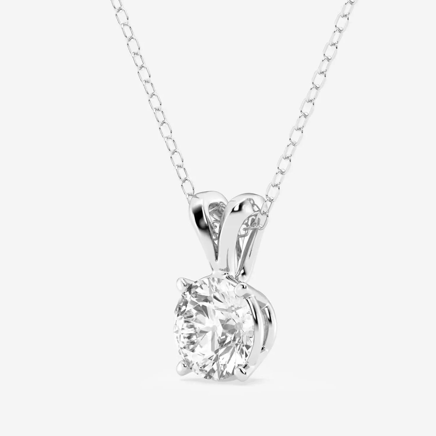 0.50 CTW Lab Grown Diamond Split Bail Solitaire Pendant in 14K White Gold by SightHolderDiamonds LLC