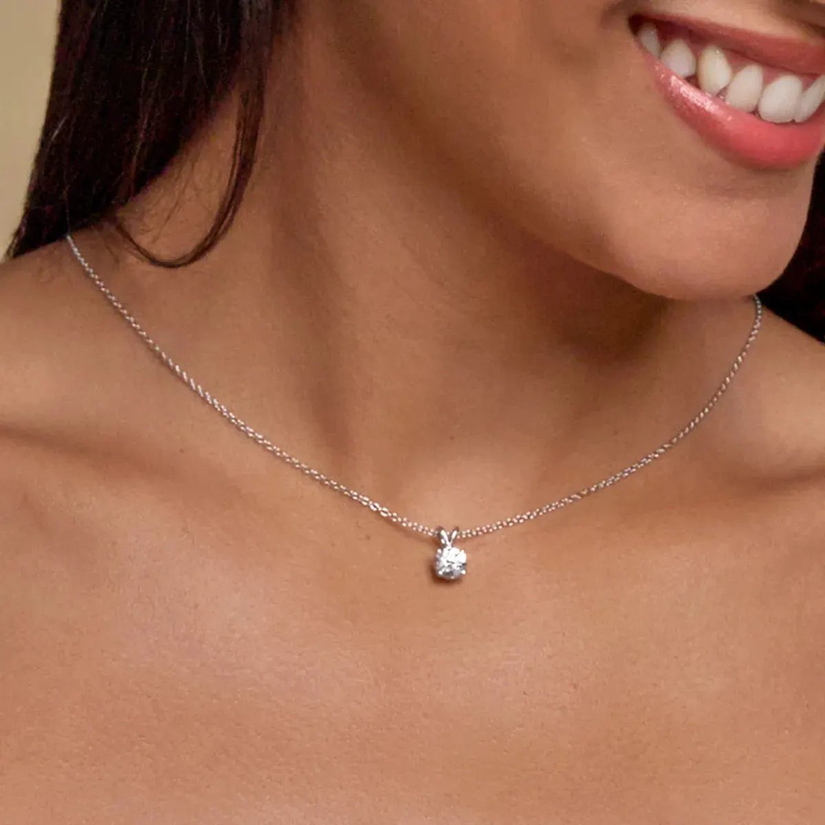 0.50 CTW Lab Grown Diamond Split Bail Solitaire Pendant in 14K White Gold by SightHolderDiamonds LLC