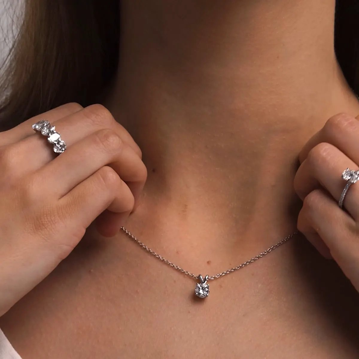 0.50 CTW Lab Grown Diamond Split Bail Solitaire Pendant in 14K White Gold by SightHolderDiamonds LLC