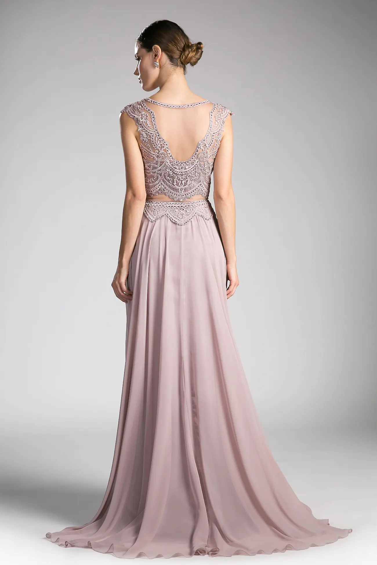 Beaded Lace Chiffon Dress by Tux-USA