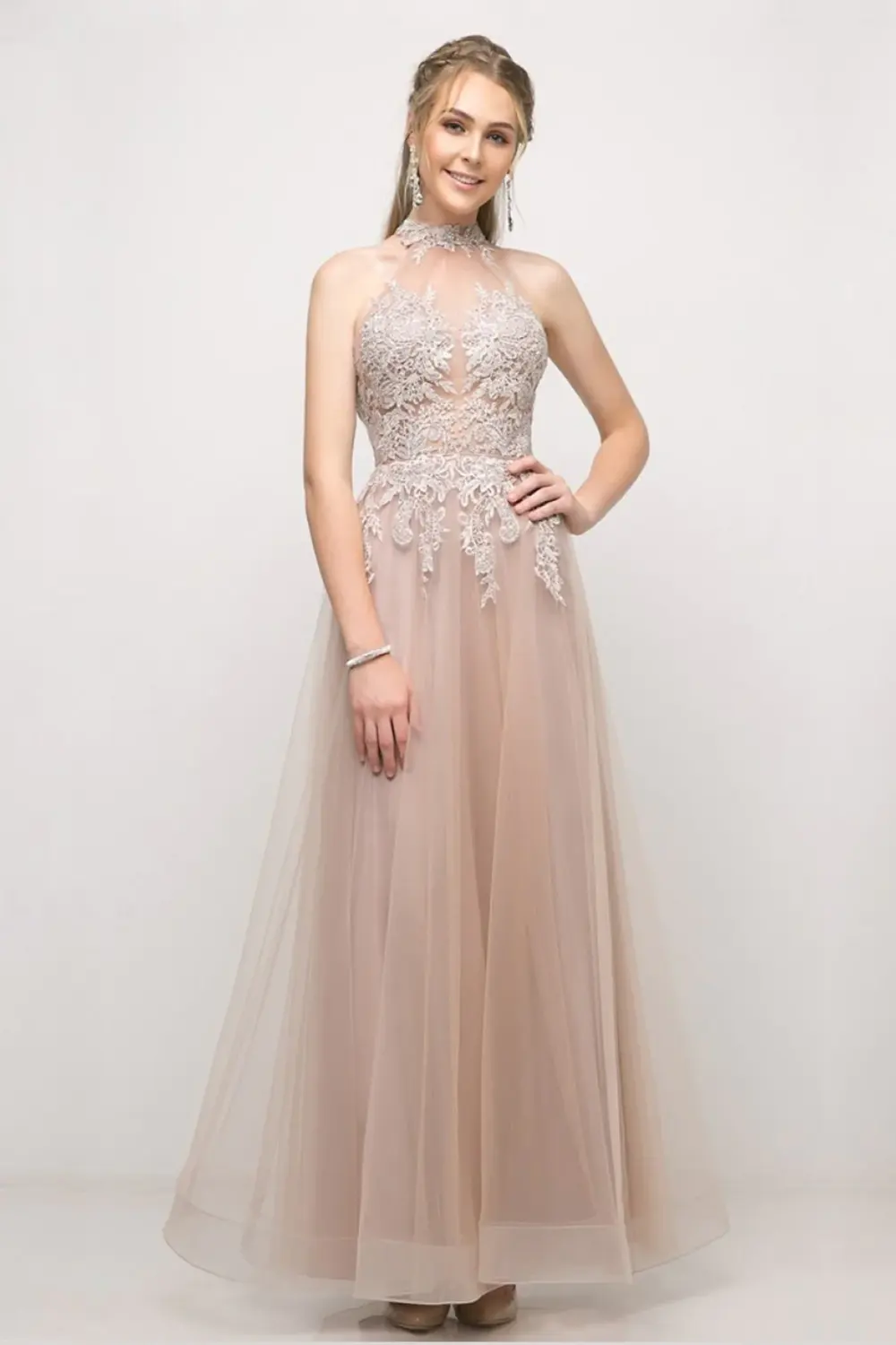 A-Line Gown with Halter Neckline by Tux-USA