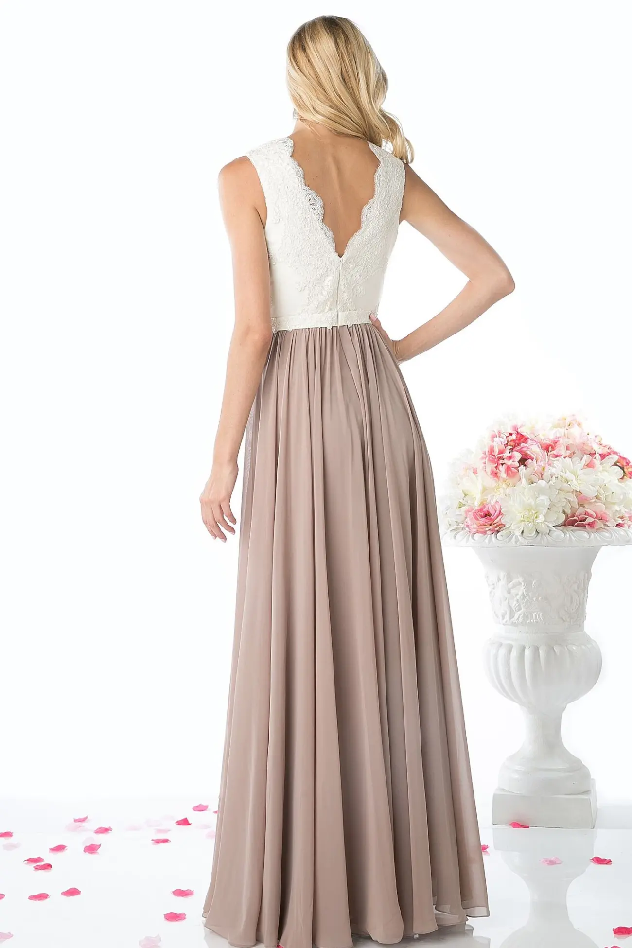 Dress V-Neck Two-Color Design For Formal Or Casual Occasions by Tux-USA