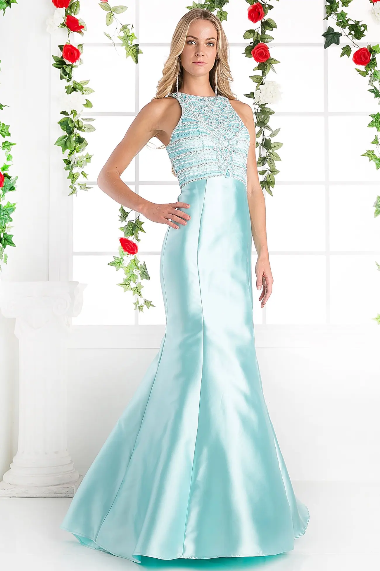 Open Cut-Out Back Dress by Tux-USA