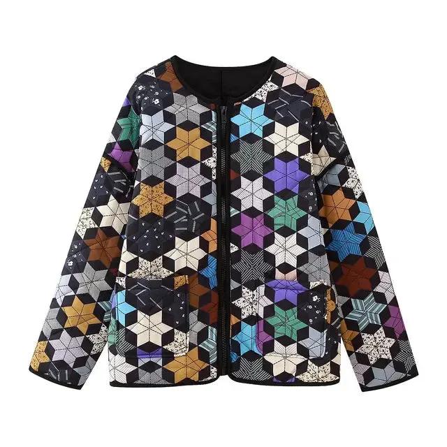 Women's Quilted Jacket Geometric Star Patchwork BYMANYC ® New York CONTEMPORARY VIBRANT MODERN OUTERWEAR - New Collection by BYMANYC ® New York