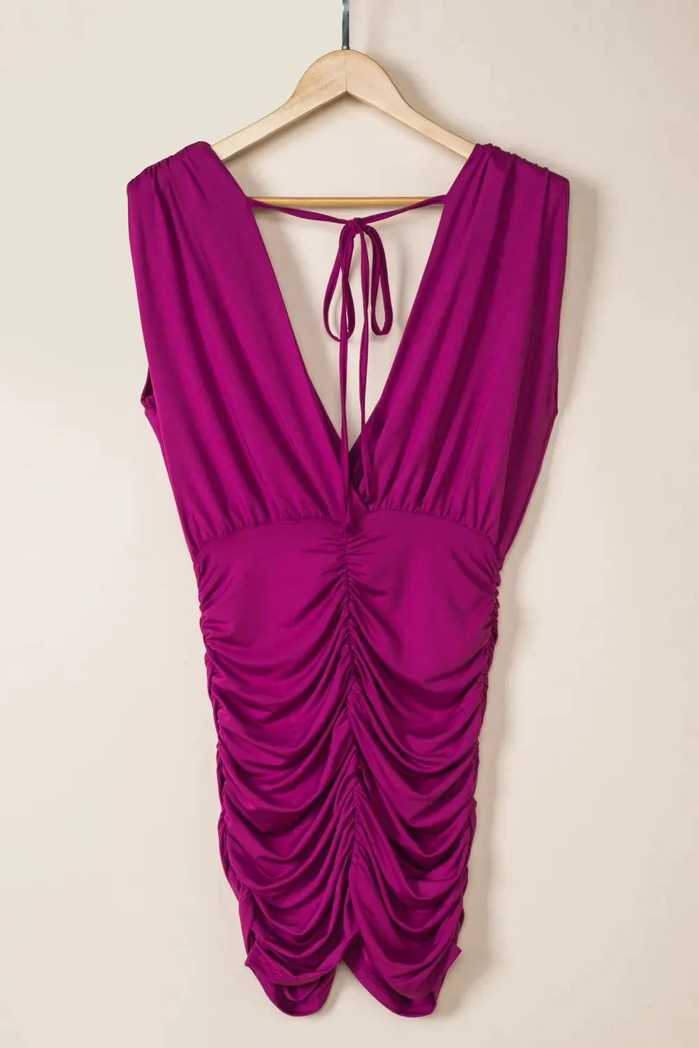 Ruched Surplice Sleeveless Wrap Dress by Partner Label