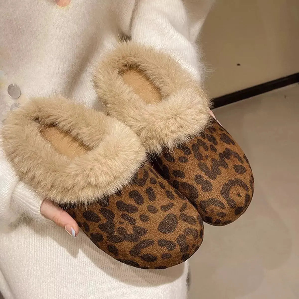 Fuzzy Plush Warm Indoor Slippers by Partnel Label
