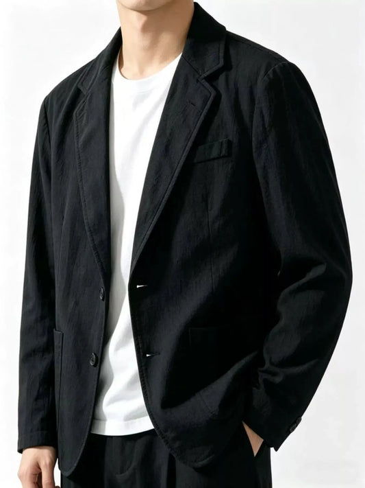 Men's Plus Size Button Up Long Sleeve Blazer by Trendsi