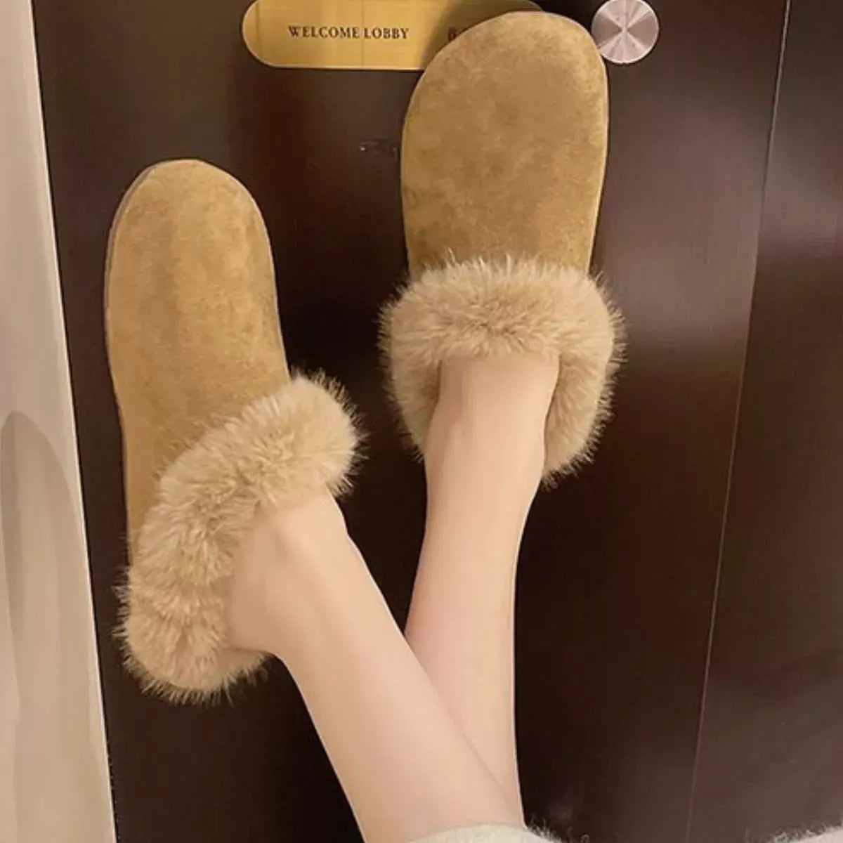 Fuzzy Plush Warm Indoor Slippers by Partnel Label