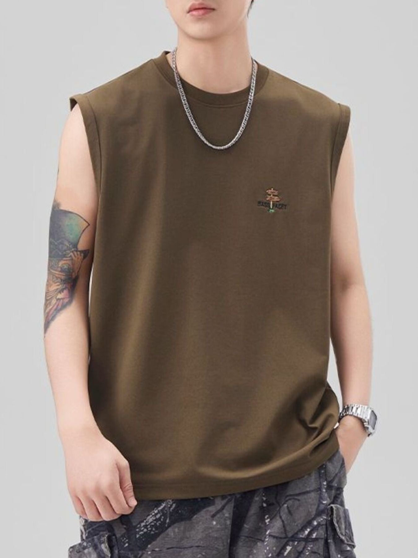 Men's Plus Size Round Neck Tank by Partner Label