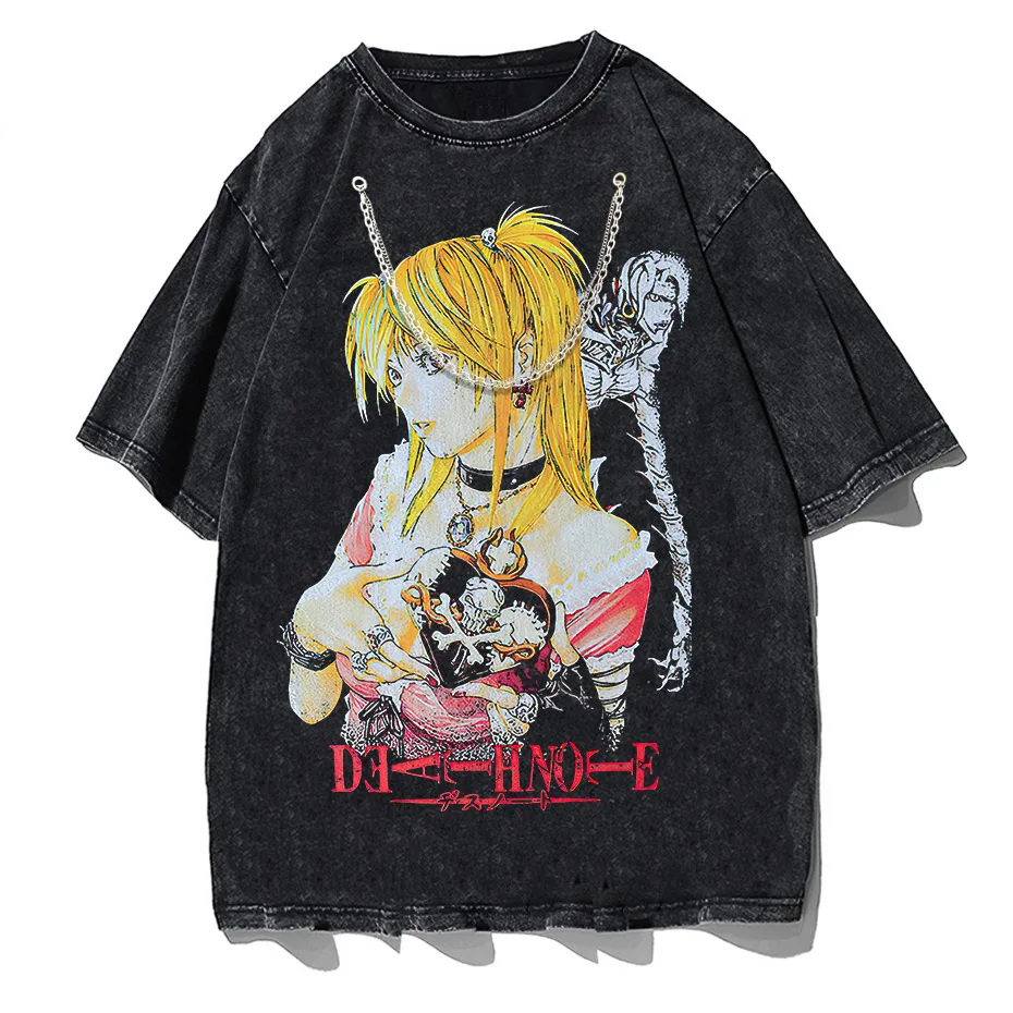 Harajuku Black Source T-Shirt Men Hip Hop Vintage Anime Graphic Oversized Cotton Tee-0