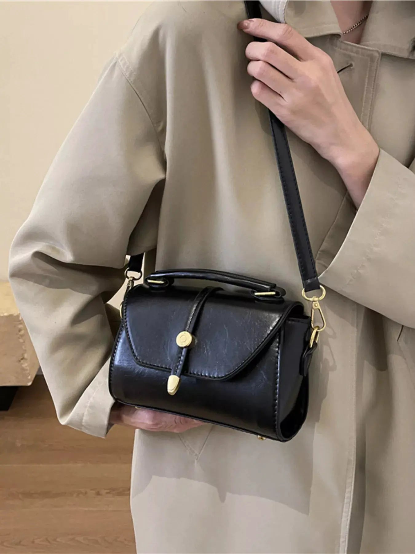 Leather Top Handle Crossbody Bag by Partner Label