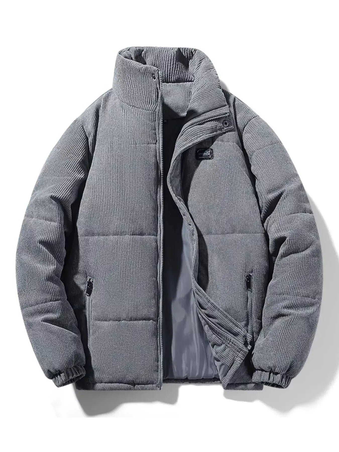 Men's Plus Size Corduroy Padded Winter Coat by Partner Label