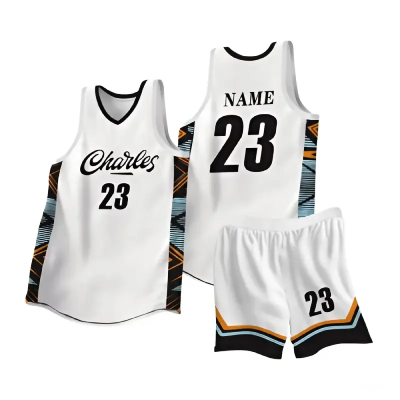 Plus Size Mens Basketball Jersey Set Oversized Sleeveless Shirt and Pants Print Sportswear by Vimost Shop