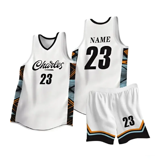 Plus Size Mens Basketball Jersey Set Oversized Sleeveless Shirt and Pants Print Sportswear by Vimost Shop