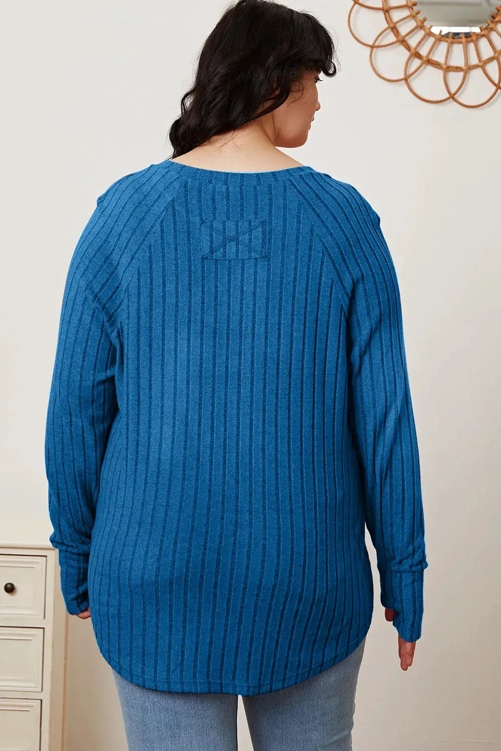 Basic Bae Full Size Ribbed Thumbhole Sleeve T-Shirt by Basic Bae