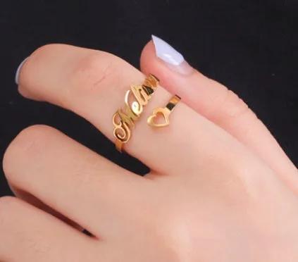 Adjustable Custom Name Stainless Steel Custom Ring by Beautiful Legend Store