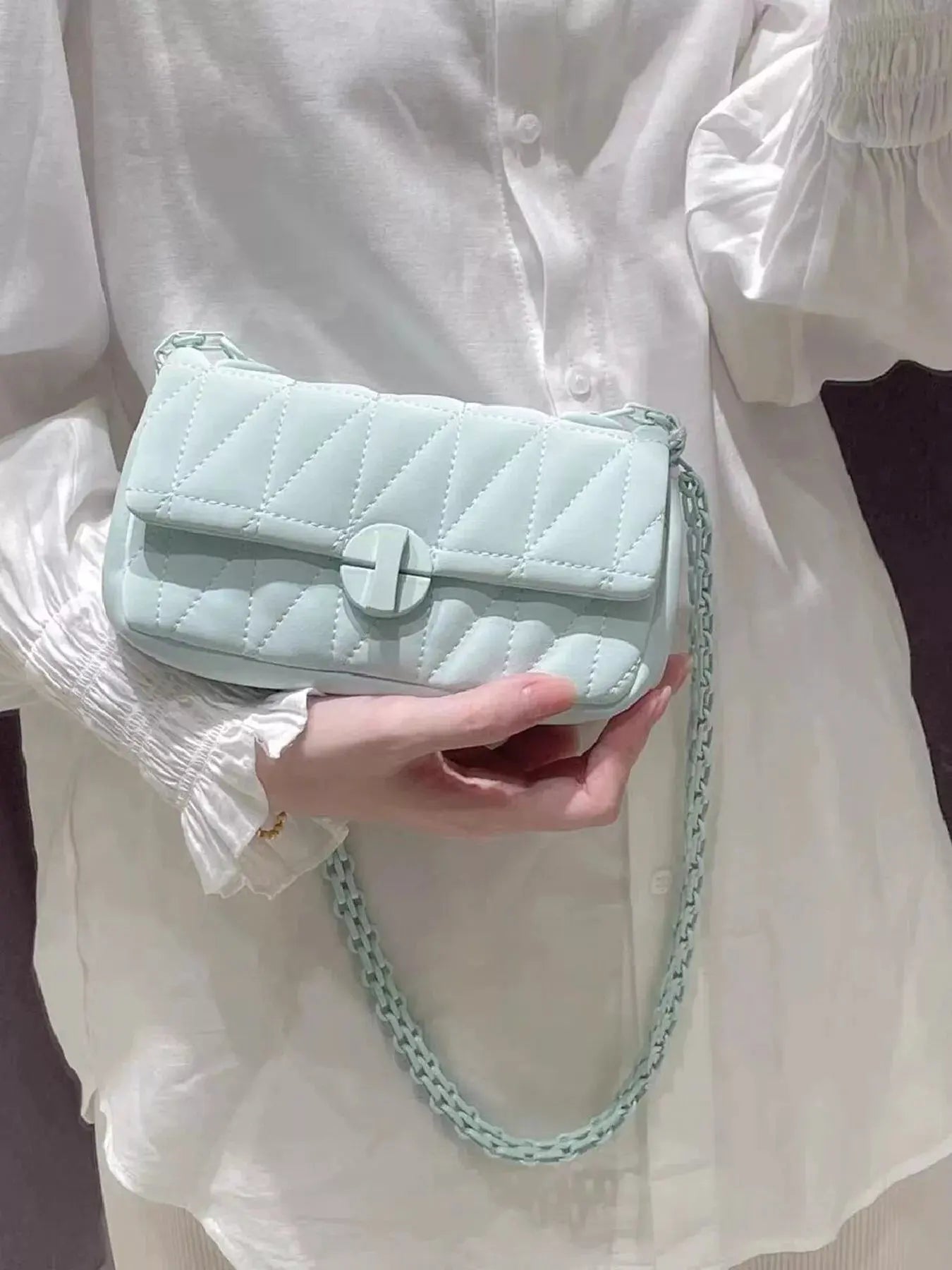 Quilted Flap Chain Crossbody Bag by Partner Label