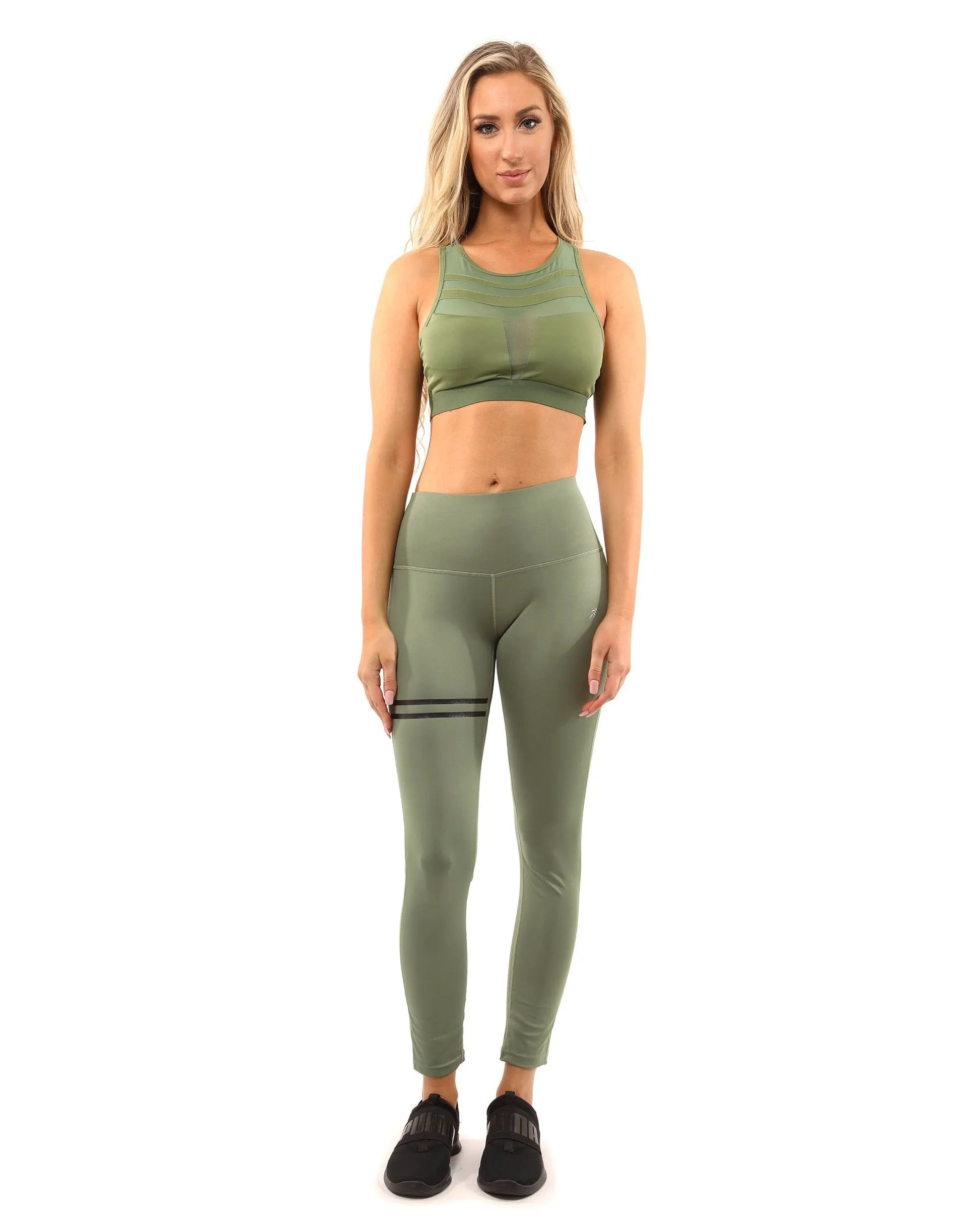 Huntington Sports Bra - Olive Green by Savoy Active