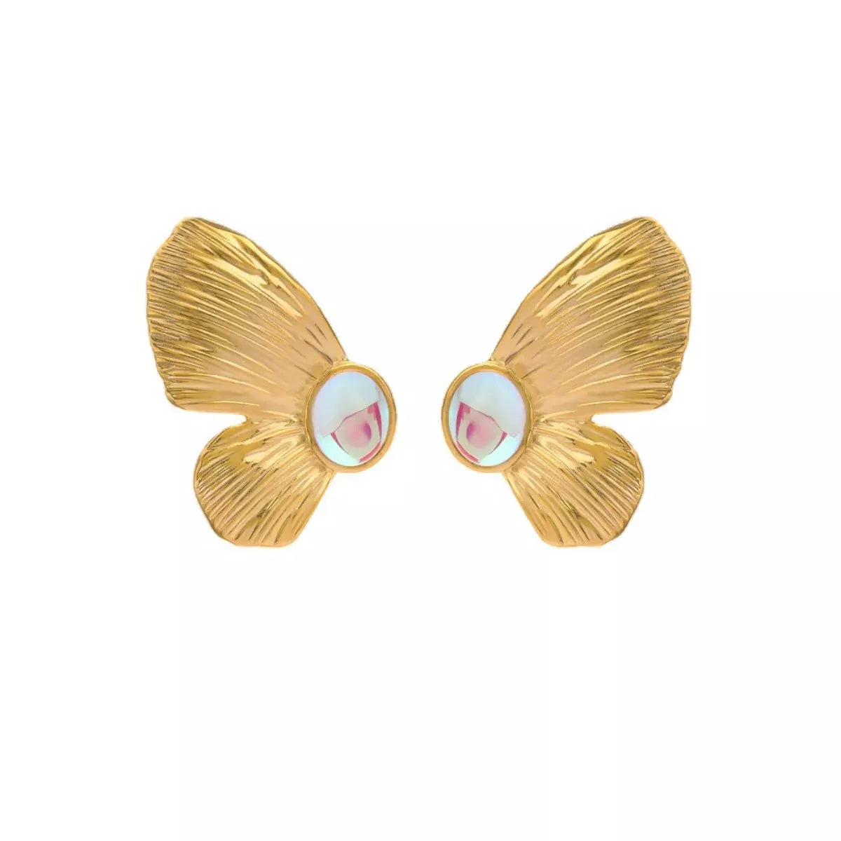 18K Gold-Plated Butterfly Wing Earrings by Partner Label
